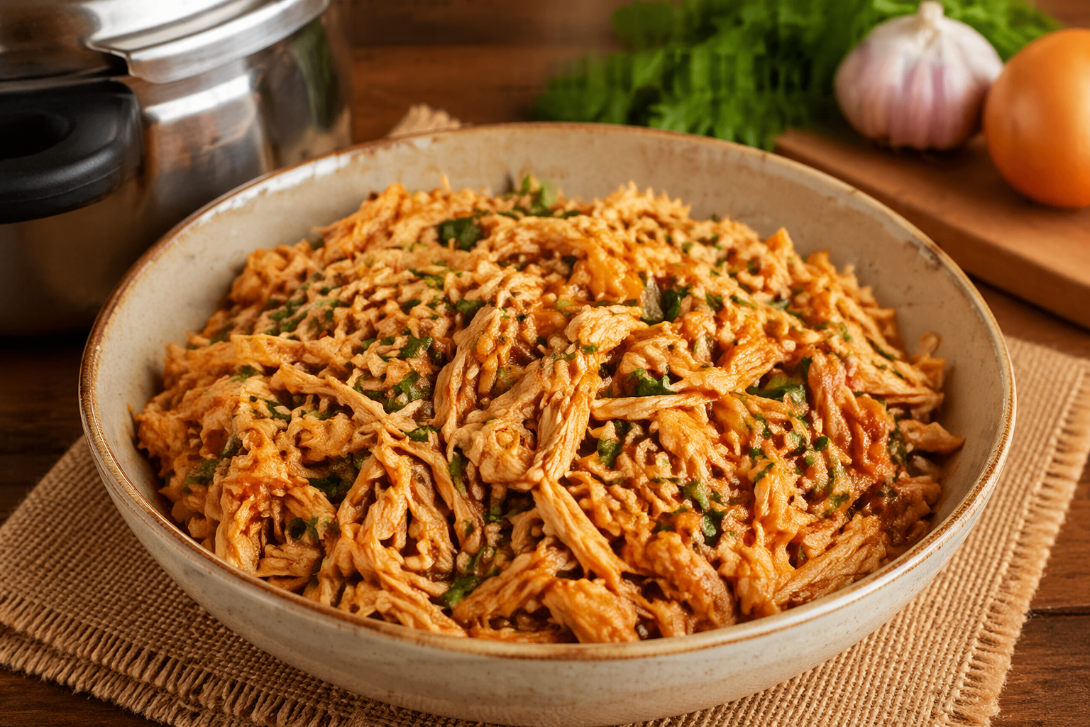 frango desfiado na panela de pressao