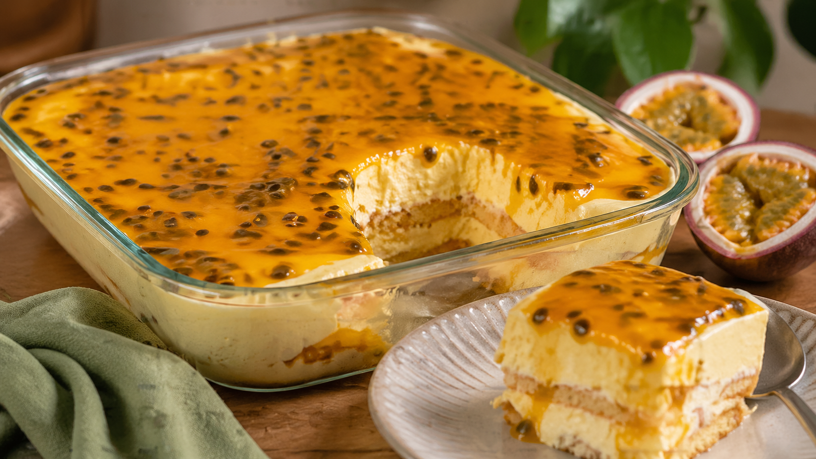 sobremesa de travessa de maracuja