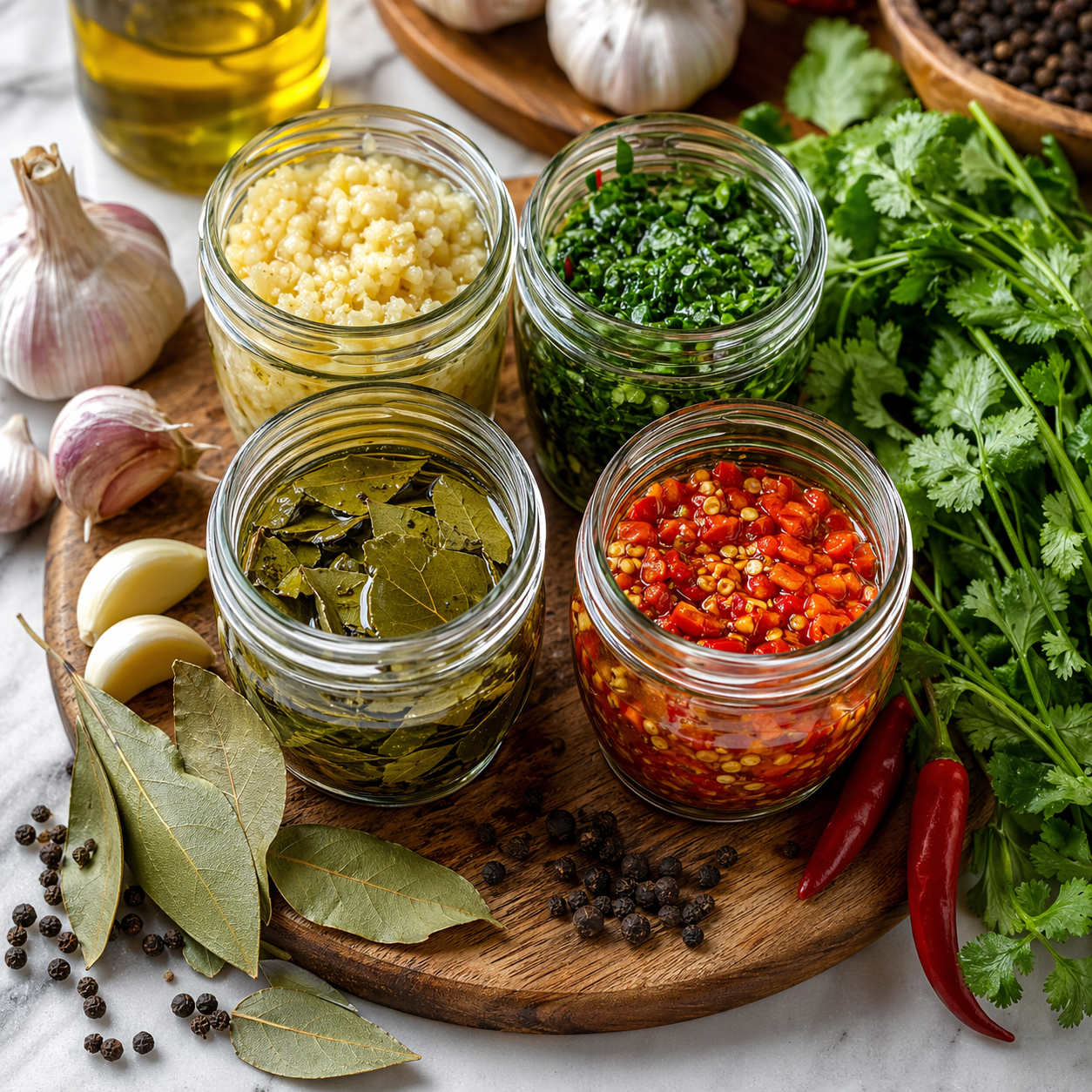 tempero caseiro de alho coentro louro e pimenta